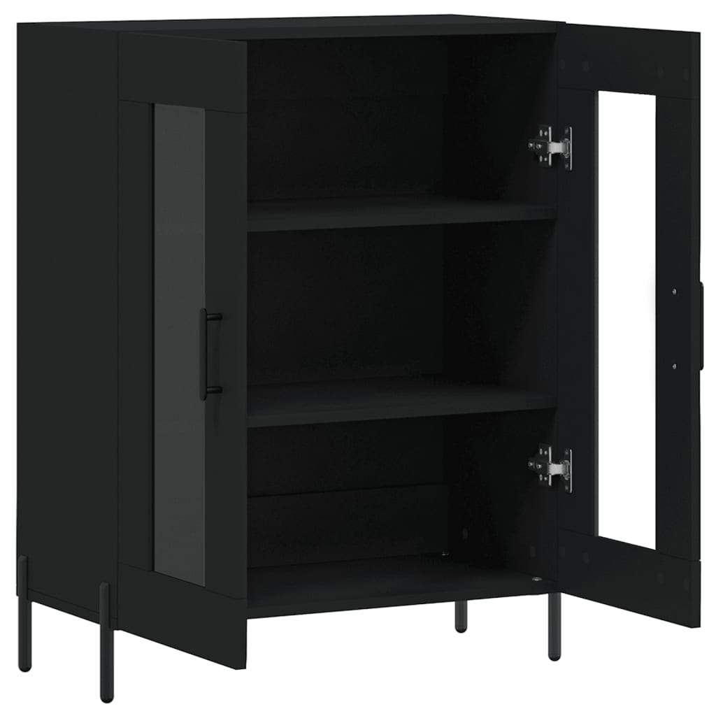 Credenza buffet cassettiera mobile contenitore organizer cucina soggiorno soggiorno 69,5 x 34 x 90 cm multistrato nero 02_0036050