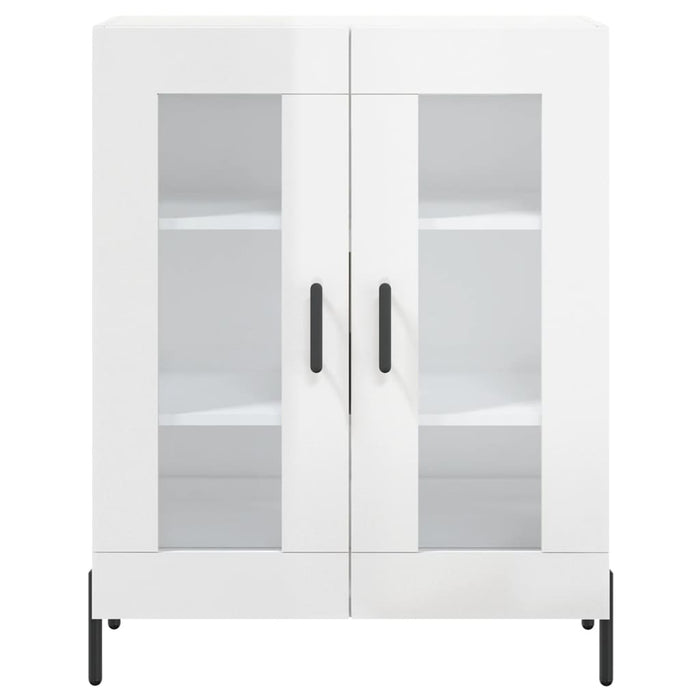 Credenza-Buffet-Armadio da cucina 69,5x34x90 cm in Legno Multistrato Bianco Lucido 912944