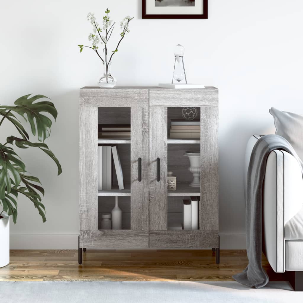 Credenza Grigio Sonoma 69,5x34x90 cm in Legno Multistrato 827802