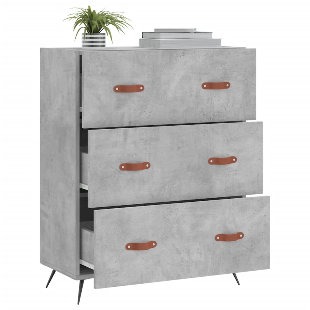 Credenza Grigio Cemento 69,5x34x90 cm in Legno Multistrato 827824