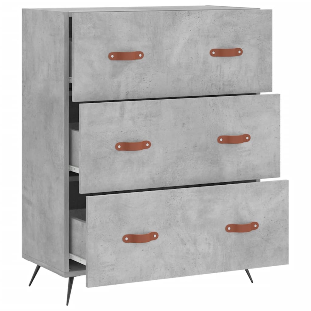 Credenza Grigio Cemento 69,5x34x90 cm in Legno Multistrato 827824