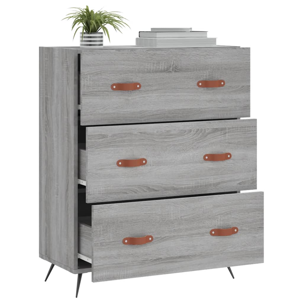 Cassettiera Grigio Sonoma 69,5x34x90 cm in Legno Multistrato 827826