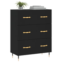 Credenza Nera 69,5x34x90 cm in Legno Multistrato 827829