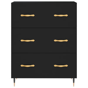 Credenza Nera 69,5x34x90 cm in Legno Multistrato 827829