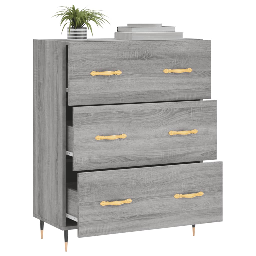 Credenza Grigio Sonoma 69,5x34x90 cm in Legno Multistrato 827834