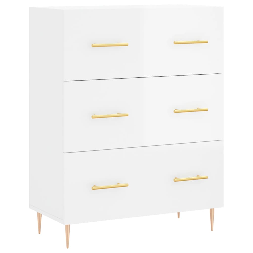 Credenza 69,5x34x90 cm in Legno Multistrato Bianco Lucido 827838