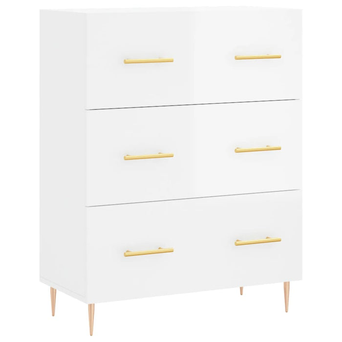 Credenza 69,5x34x90 cm in Legno Multistrato Bianco Lucido 827838