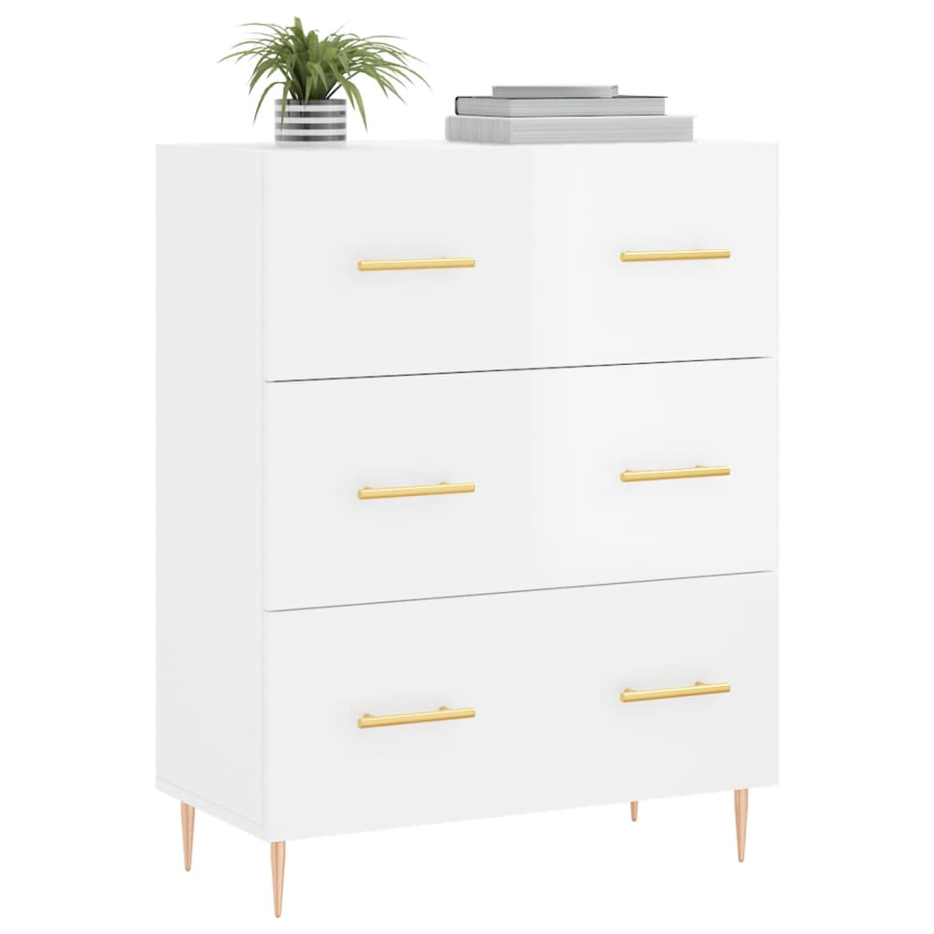 Credenza 69,5x34x90 cm in Legno Multistrato Bianco Lucido 827838