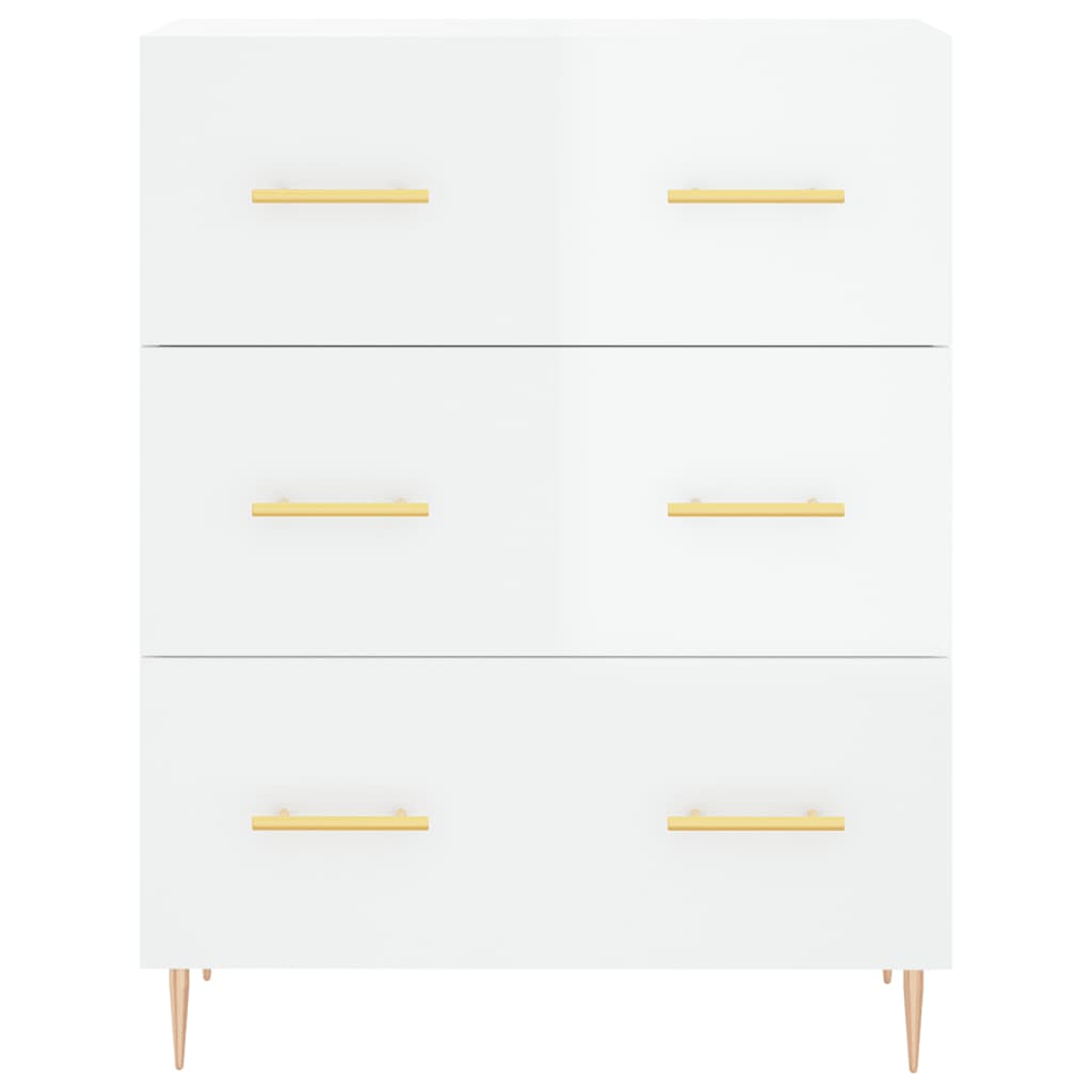 Credenza 69,5x34x90 cm in Legno Multistrato Bianco Lucido 827838