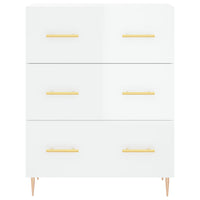 Credenza 69,5x34x90 cm in Legno Multistrato Bianco Lucido 827838