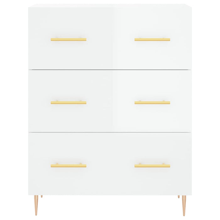 Credenza 69,5x34x90 cm in Legno Multistrato Bianco Lucido 827838