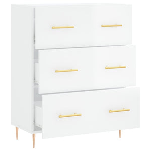 Credenza 69,5x34x90 cm in Legno Multistrato Bianco Lucido 827838