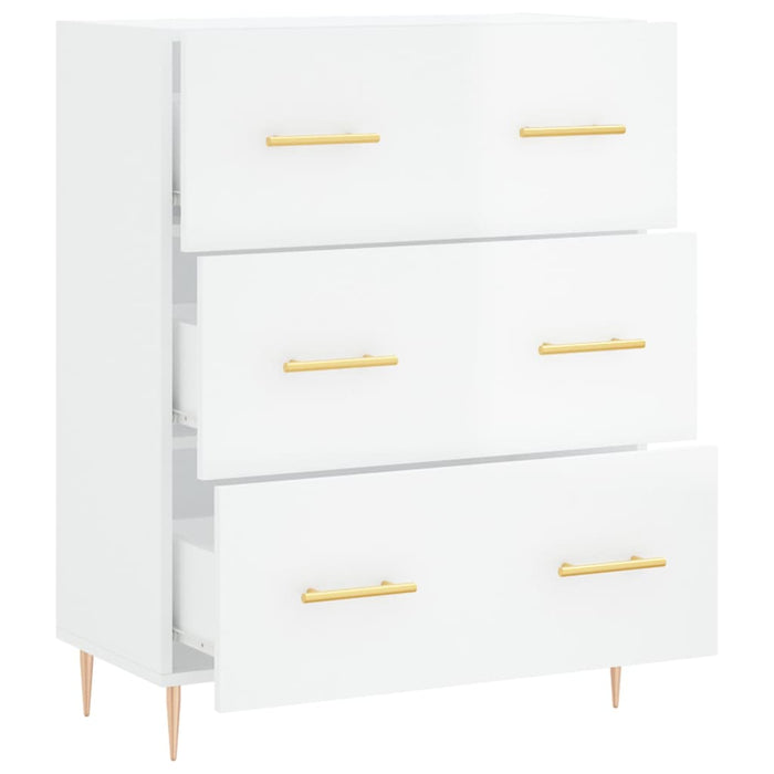 Credenza 69,5x34x90 cm in Legno Multistrato Bianco Lucido 827838