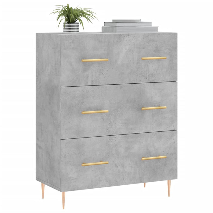 Credenza Grigio Cemento 69,5x34x90 cm in Legno Multistrato 827840