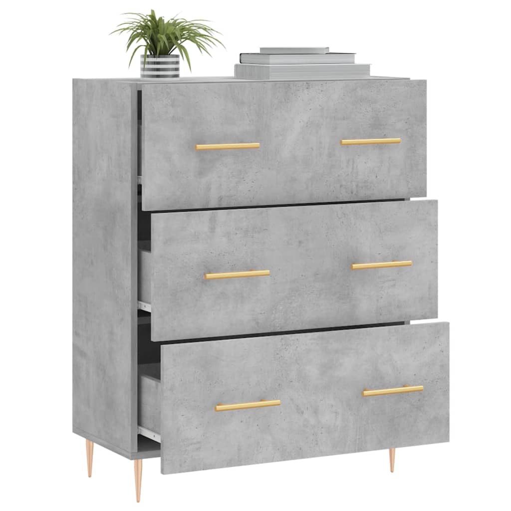 Credenza Grigio Cemento 69,5x34x90 cm in Legno Multistrato 827840