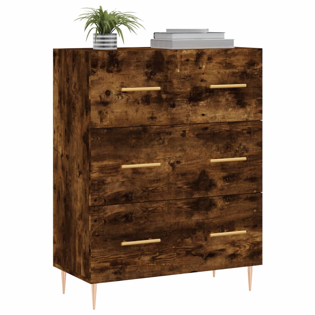 Credenza Rovere Fumo 69,5x34x90 cm in Legno Multistrato 827841
