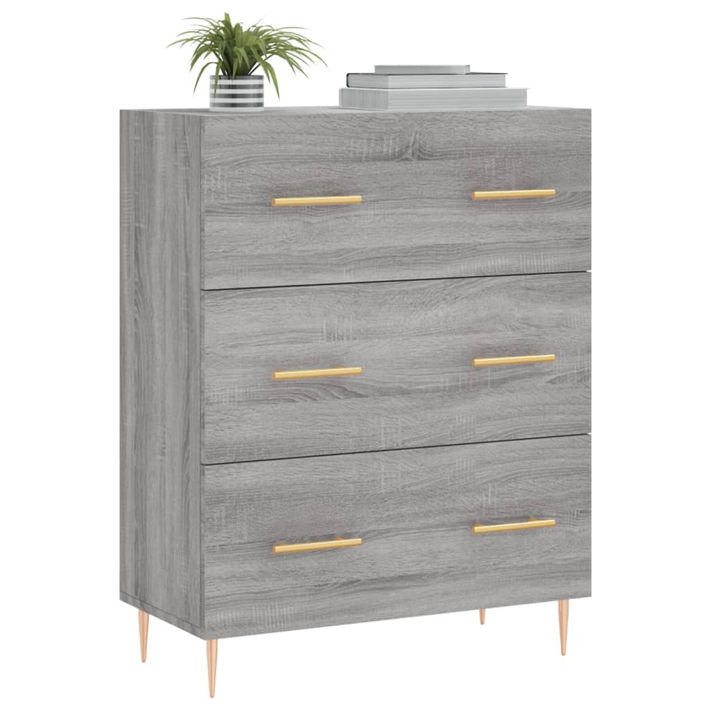Credenza Grigio Sonoma 69,5x34x90 cm in Legno Multistrato 827842