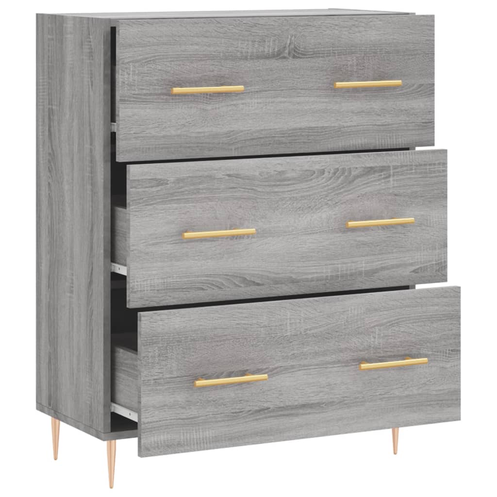 Credenza Grigio Sonoma 69,5x34x90 cm in Legno Multistrato 827842