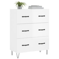 Credenza 69,5x34x90 cm in Legno Multistrato Bianco Lucido 827846