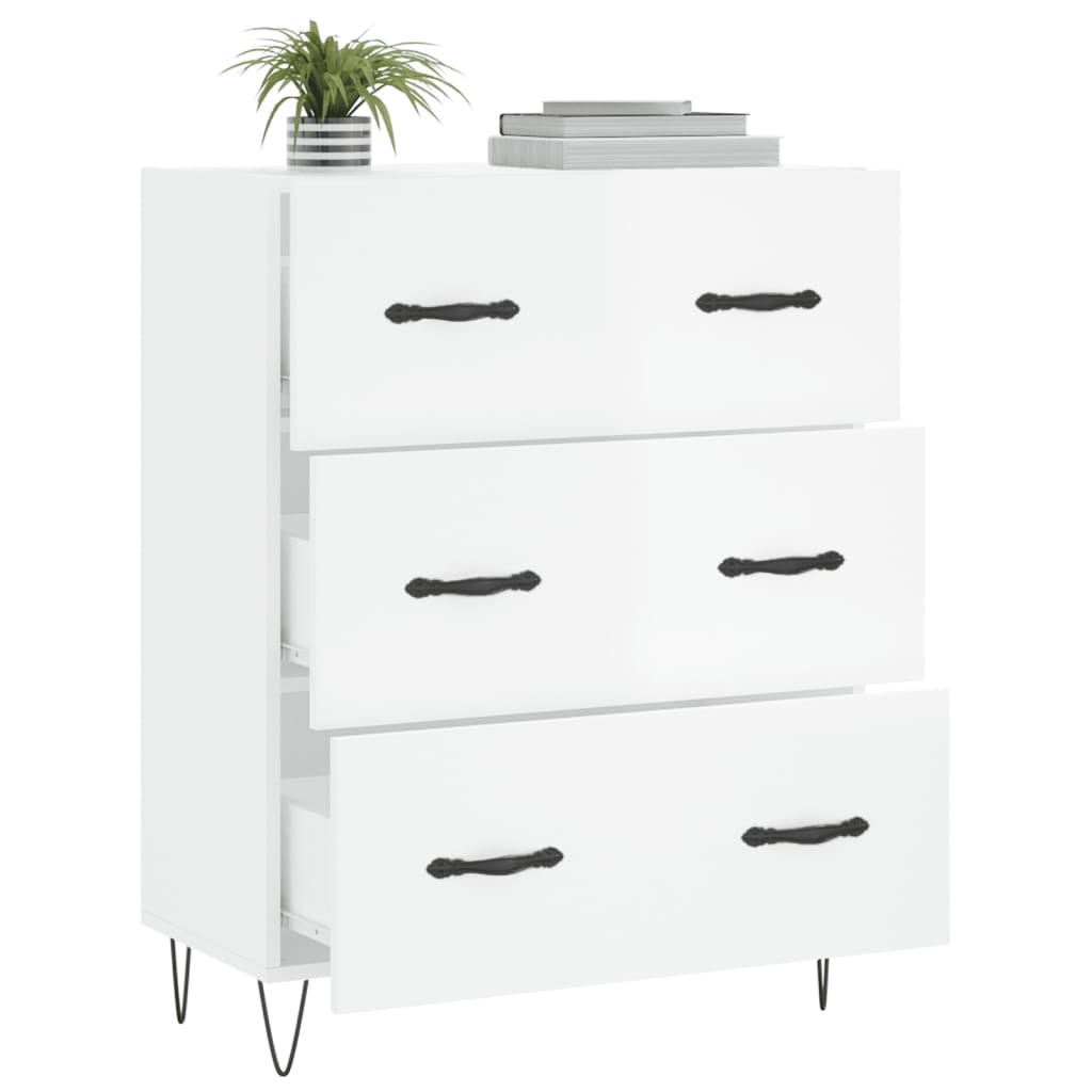 Credenza 69,5x34x90 cm in Legno Multistrato Bianco Lucido 827846