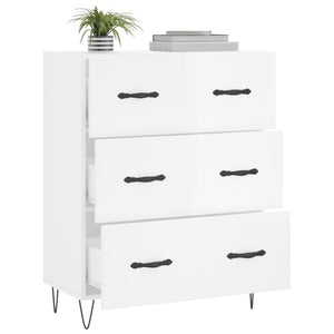 Credenza 69,5x34x90 cm in Legno Multistrato Bianco Lucido 827846