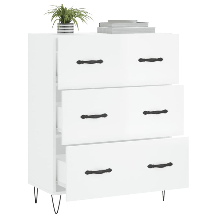 Credenza 69,5x34x90 cm in Legno Multistrato Bianco Lucido 827846