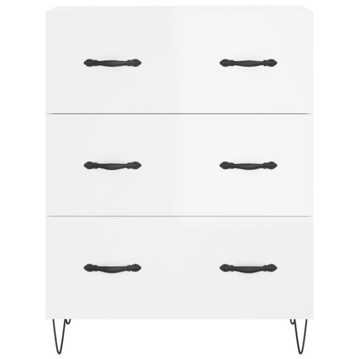 Credenza 69,5x34x90 cm in Legno Multistrato Bianco Lucido 827846