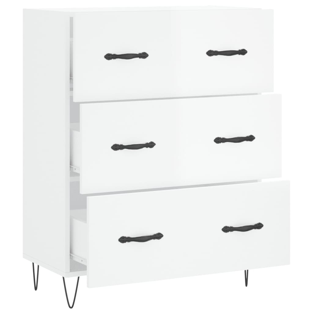 Credenza 69,5x34x90 cm in Legno Multistrato Bianco Lucido 827846