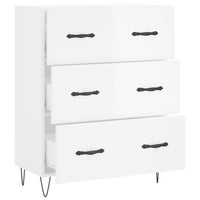 Credenza 69,5x34x90 cm in Legno Multistrato Bianco Lucido 827846