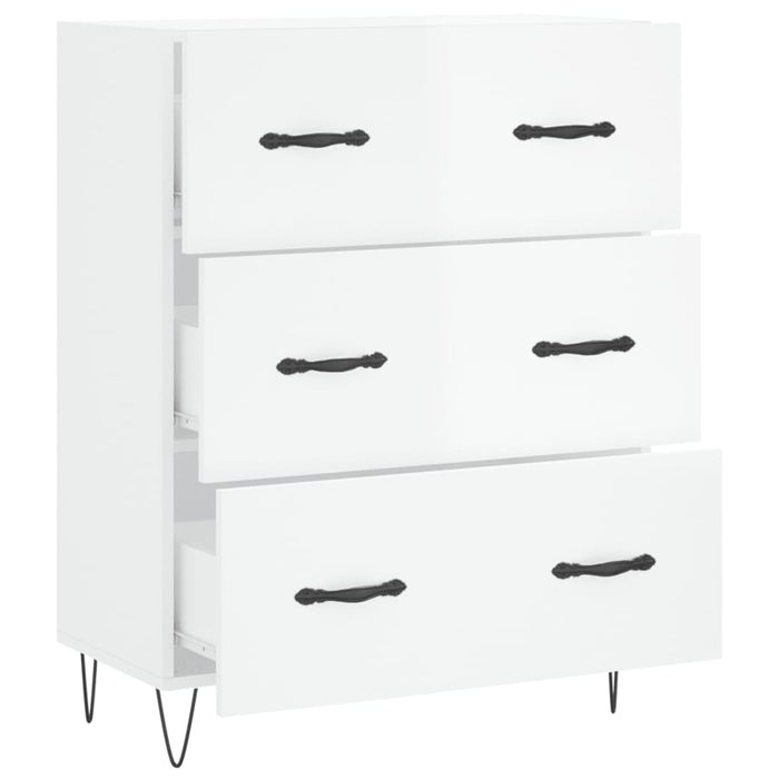 Credenza 69,5x34x90 cm in Legno Multistrato Bianco Lucido 827846
