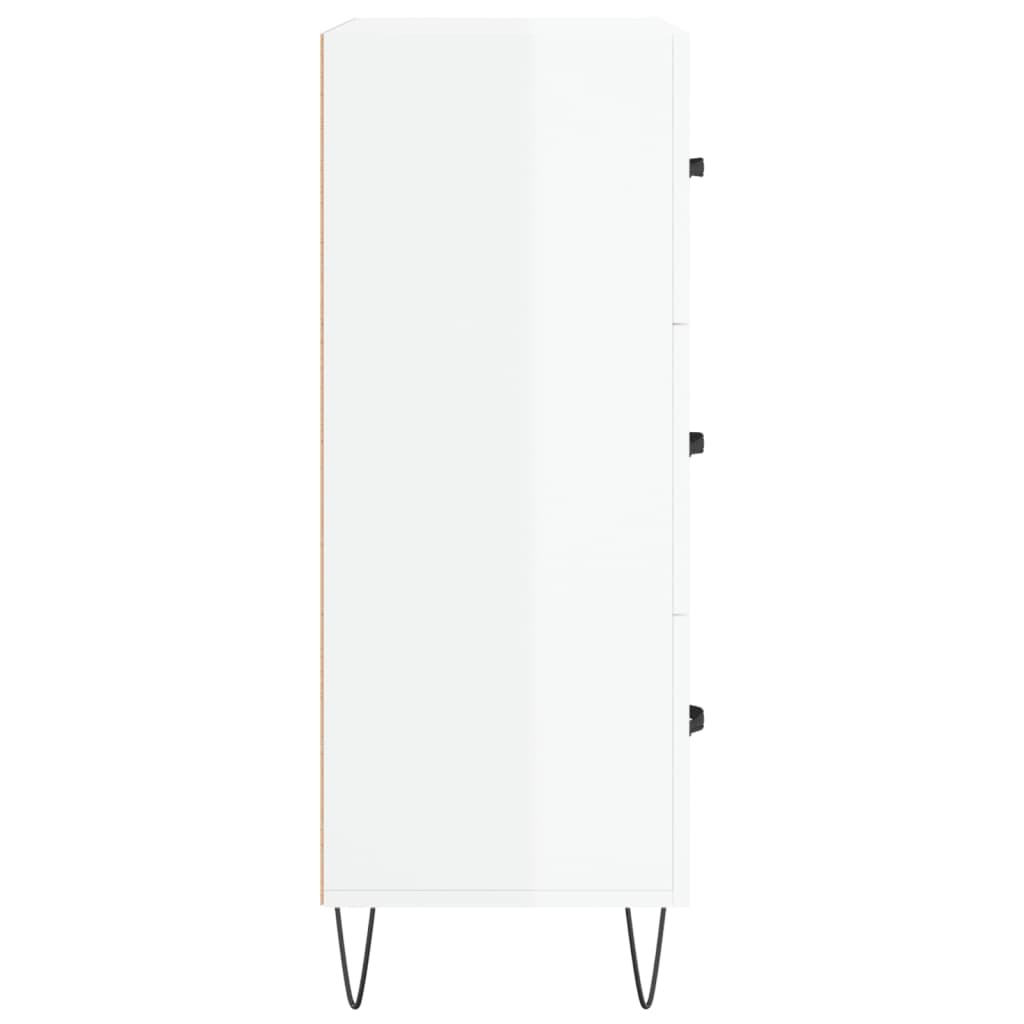 Credenza-Buffet-Armadio da cucina 69,5x34x90 cm in Legno Multistrato Bianco Lucido 515231