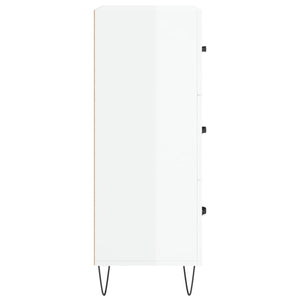 Credenza-Buffet-Armadio da cucina 69,5x34x90 cm in Legno Multistrato Bianco Lucido 515231