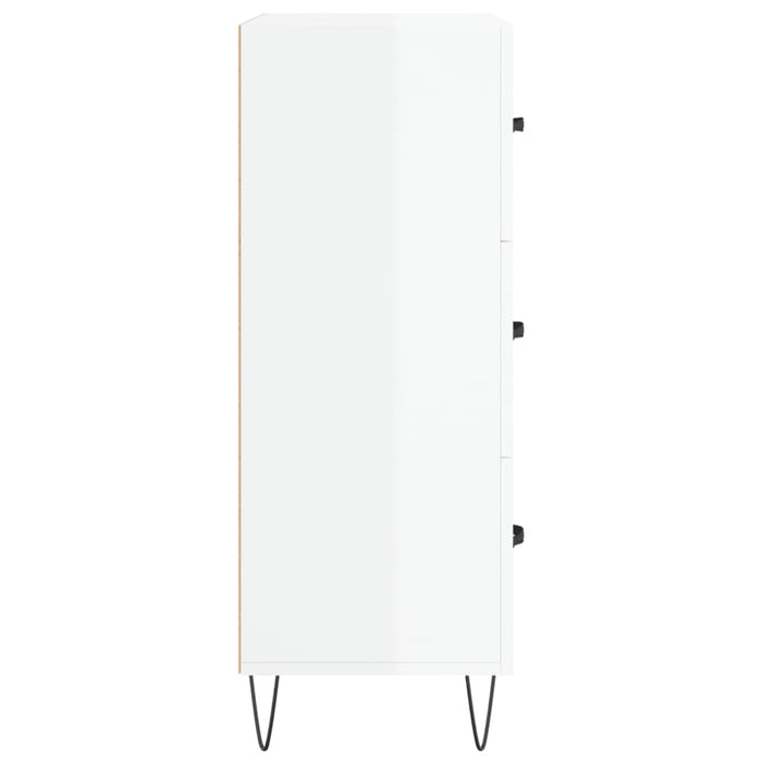 Credenza-Buffet-Armadio da cucina 69,5x34x90 cm in Legno Multistrato Bianco Lucido 515231