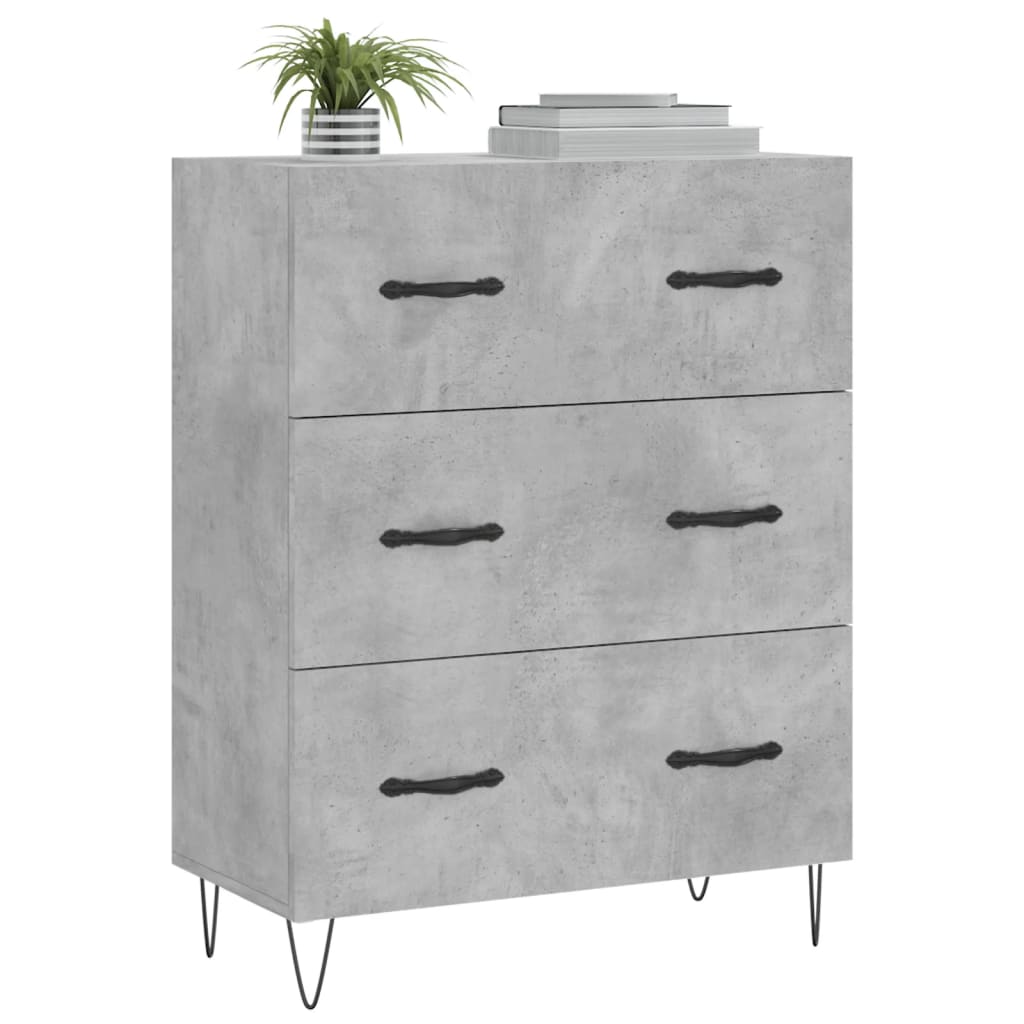 Credenza Grigio Cemento 69,5x34x90 cm in Legno Multistrato 827848
