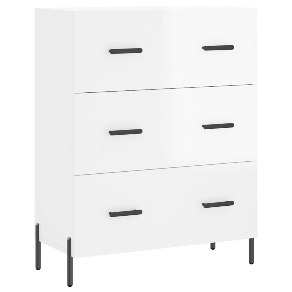 Credenza 69,5x34x90 cm in Legno Multistrato Bianco Lucidocod mxl 79934