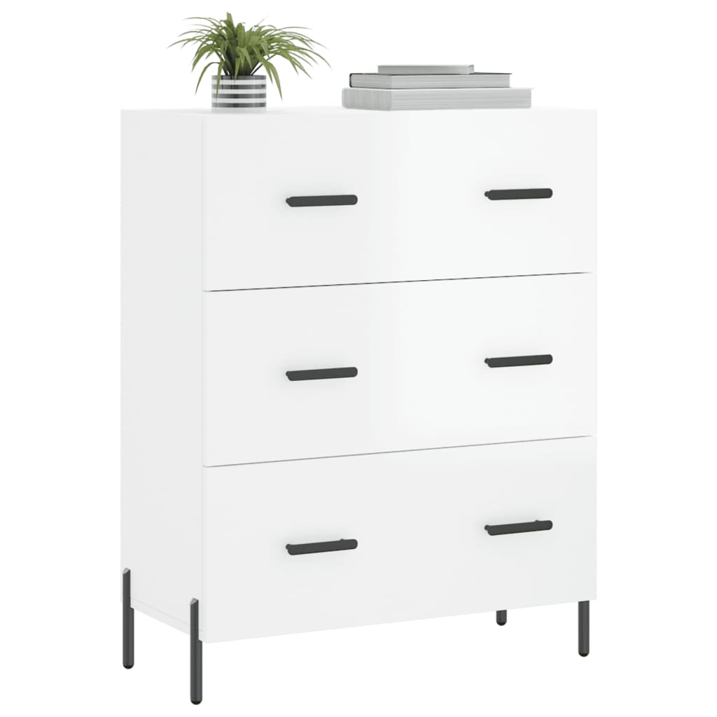 Credenza 69,5x34x90 cm in Legno Multistrato Bianco Lucidocod mxl 79934