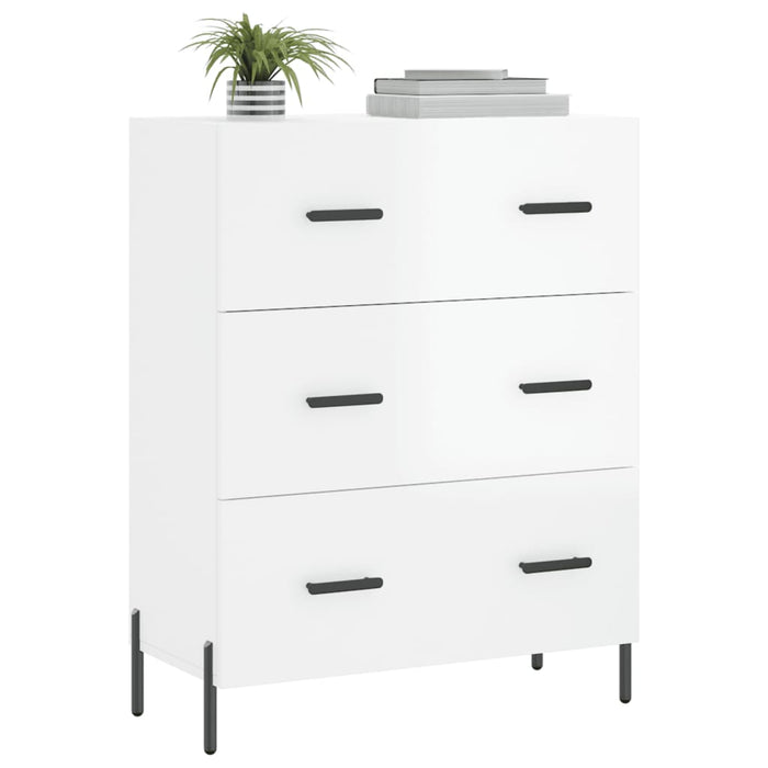 Credenza 69,5x34x90 cm in Legno Multistrato Bianco Lucidocod mxl 79934