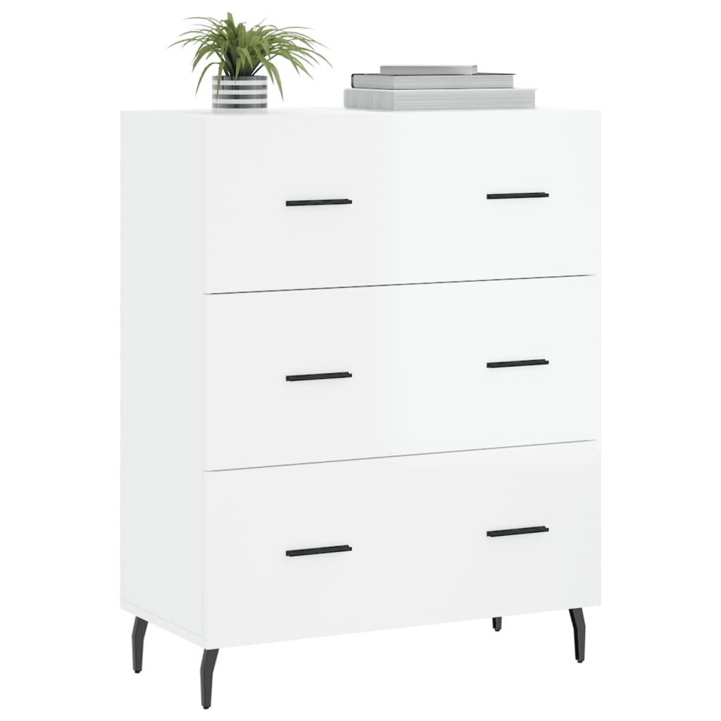 Credenza 69,5x34x90 cm in Legno Multistrato Bianco Lucido 827870