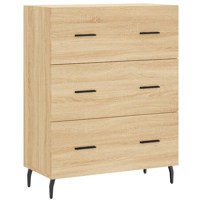 Credenza cassettiera mobile contenitore organizer cucina soggiorno salotto sonoma 695 x 34 x 90 cm legno ingegnerizzato marrone 02_0031653