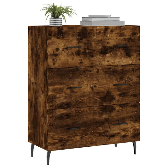 Credenza Rovere Fumo 69,5x34x90 cm in Legno Multistrato 827873