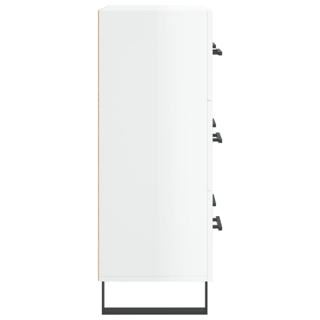 Credenza-Buffet-Armadio da cucina 69,5x34x90 cm in Legno Multistrato Bianco Lucido 640168