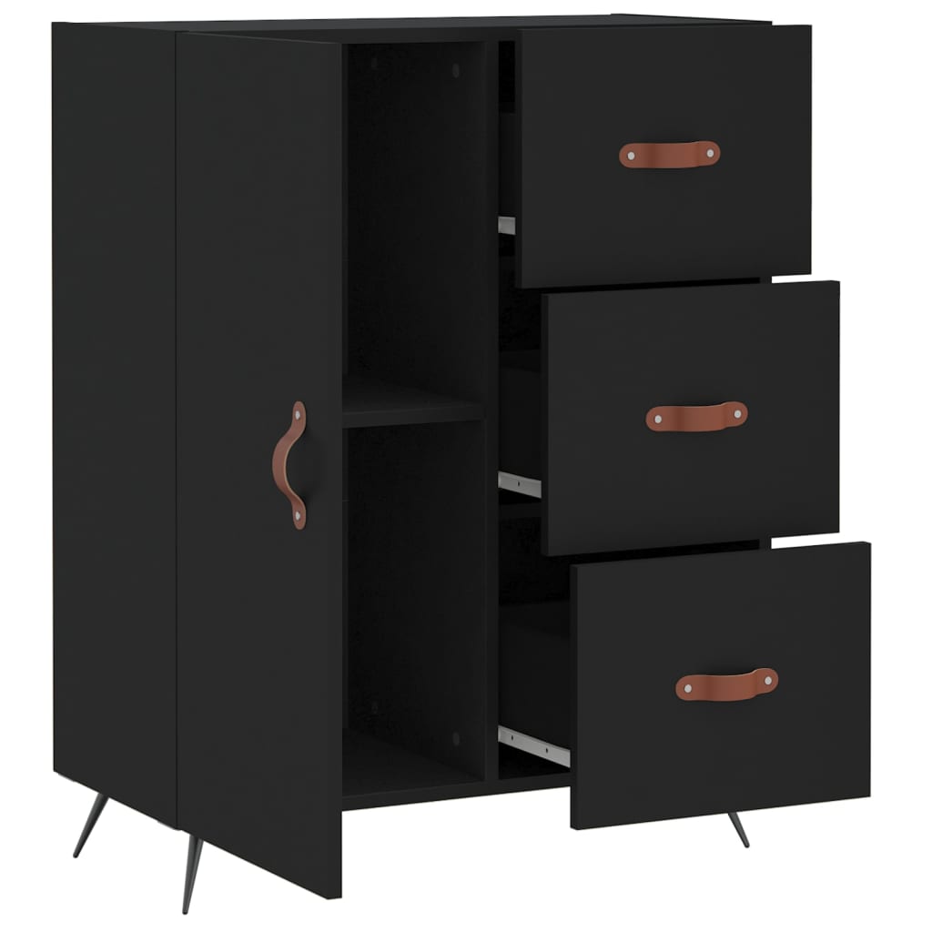 Credenza Nera 69,5x34x90 cm in Legno Multistrato 827885