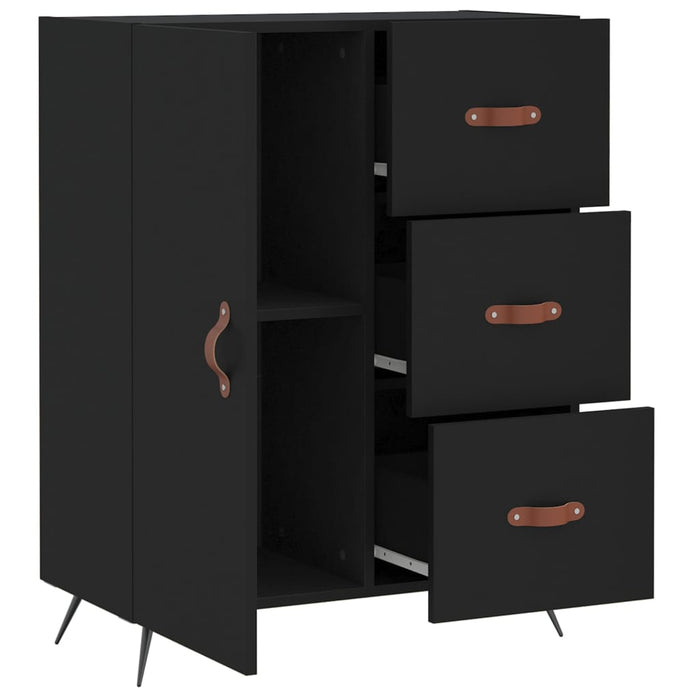Credenza Nera 69,5x34x90 cm in Legno Multistrato 827885