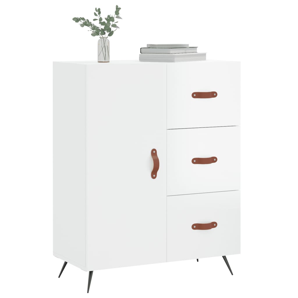 Credenza 69,5x34x90 cm in Legno Multistrato Bianco Lucido 827886