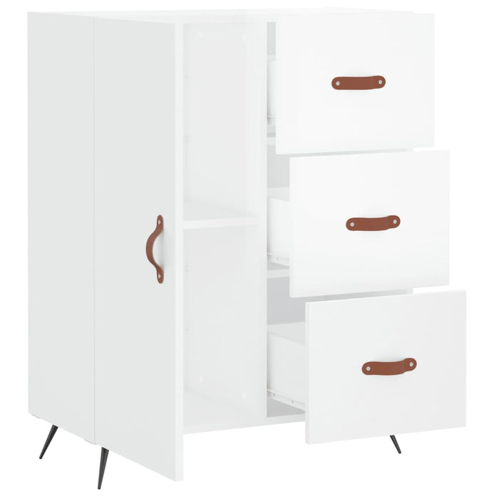 Credenza 69,5x34x90 cm in Legno Multistrato Bianco Lucido 827886