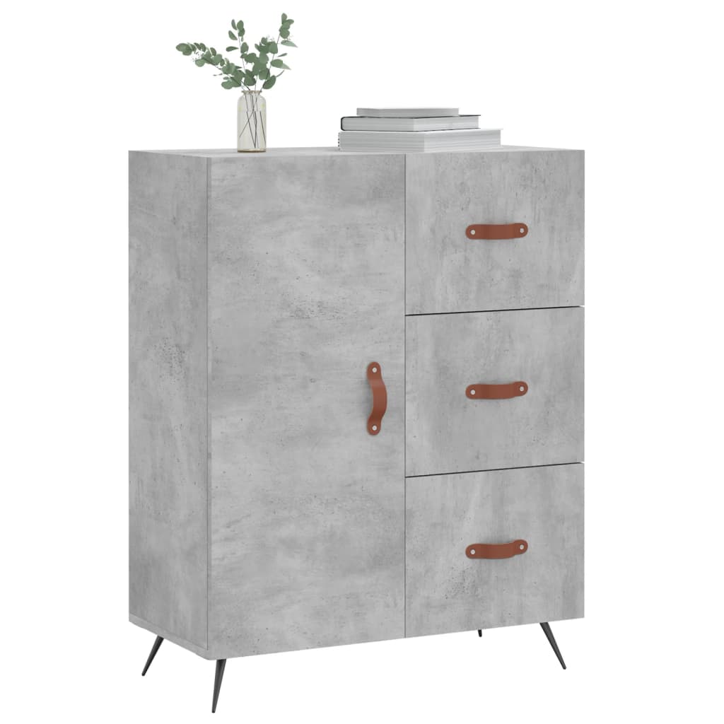 Credenza Grigio Cemento 69,5x34x90 cm in Legno Multistrato 827888