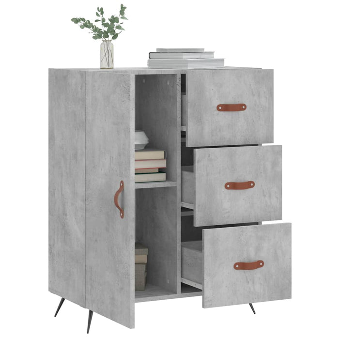 Credenza Grigio Cemento 69,5x34x90 cm in Legno Multistrato 827888
