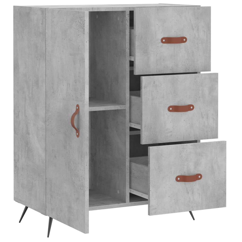 Credenza Grigio Cemento 69,5x34x90 cm in Legno Multistrato 827888
