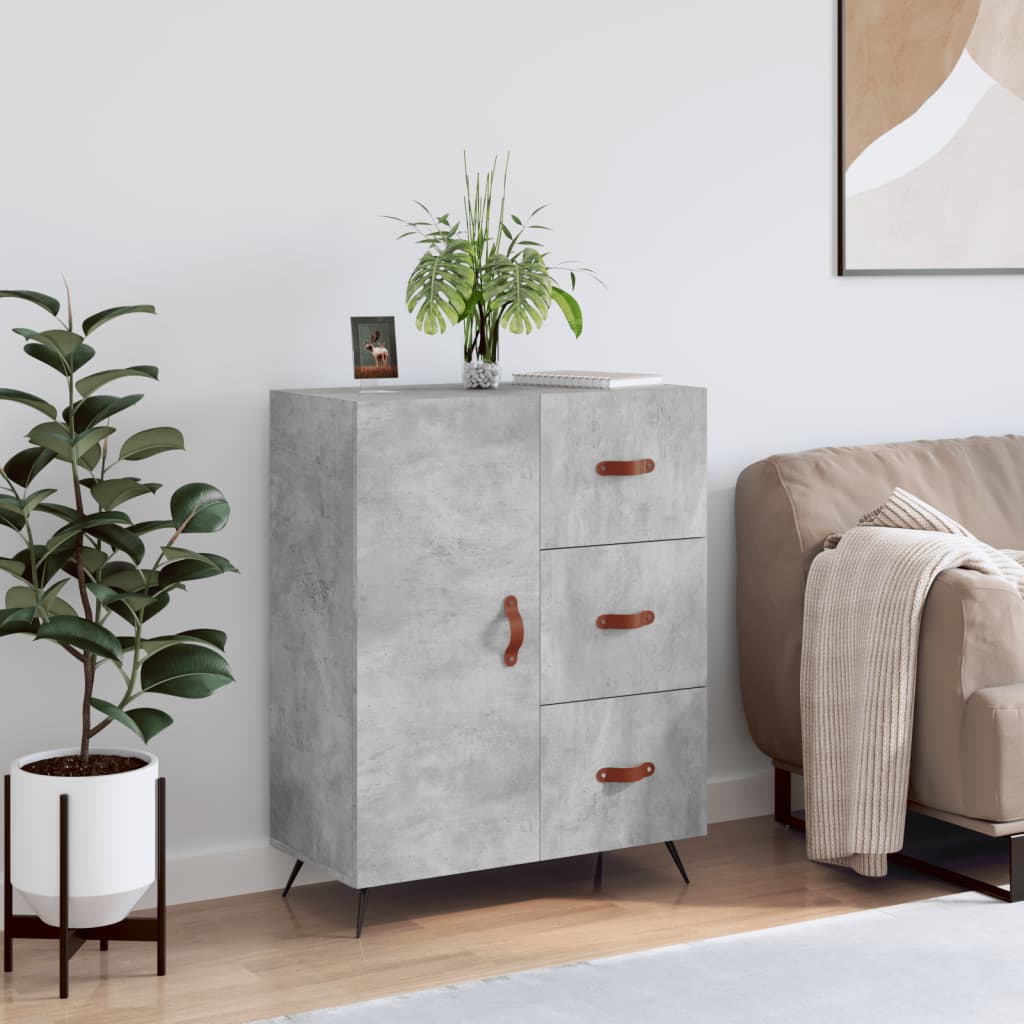 Credenza Grigio Cemento 69,5x34x90 cm in Legno Multistrato 827888