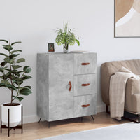 Credenza Grigio Cemento 69,5x34x90 cm in Legno Multistrato 827888